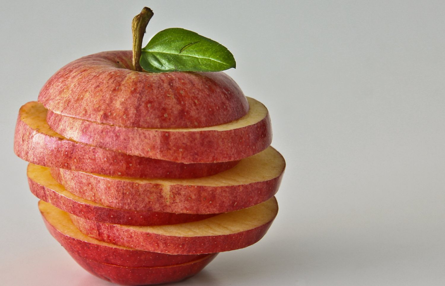 Apple flesh for soluble fibre, apple skin for insoluble fibre