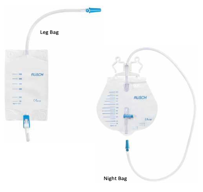 Catheter leg bag and night bag