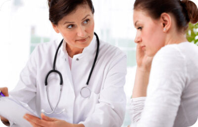 A doctor discussing results with a patient
